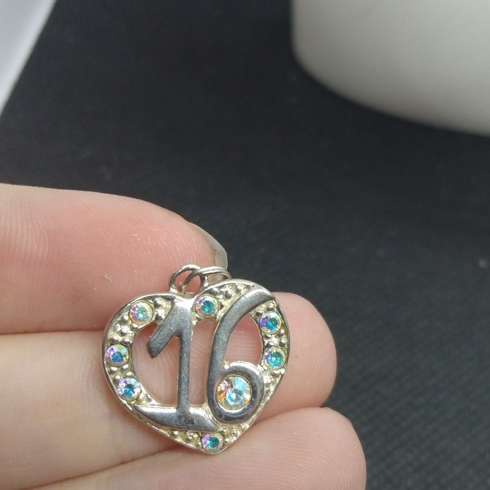 Sterling silver 16 heart pendant stamped 925‎